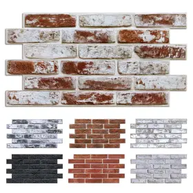 Com-c202 Commomy Faux Brick 3d Wall Panels - 12 Pcs Of 22.8 Inch X 11.8 Thin And Urltralight Pvc