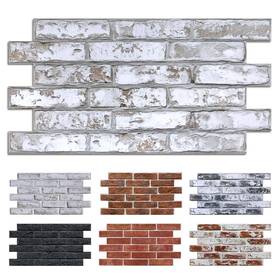 Commomy Com-c206 Faux Brick 3d Wall Panels - 12 Pcs Of 22.8 Inch X 11.8 Thin And Urltralight Pvc