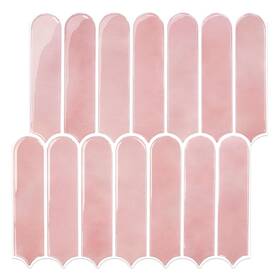 Commomy Com-h204-us Thicker Pink Peel And Stick Tile Backsplash - 10 Pcs Of 12 Inch X 3