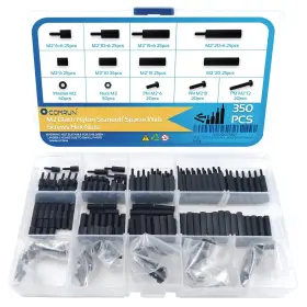 So350nym2 Comrun 350pcs M2 Black Male Female Nylon Hex Spacer Standoff Screw