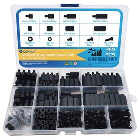 Comrun So350nym25 350pcs M2.5 Black Male Female Nylon Hex Spacer