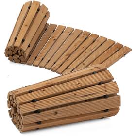 Cosiest H1006001 6ft Wooden Garden Pathway Curve Roll Out Anti-slip Walkway For Outdoor Decor