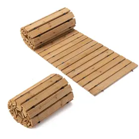H1006005-1 Cosiest 12ft Wooden Anti-slip Garden Pathway - Roll Out Outdoor Walkway Solution