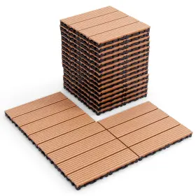 Hcst02788 Costway 18pcs Interlocking Deck Tiles 12 Inch X Waterproof All Weather Flooring Covering