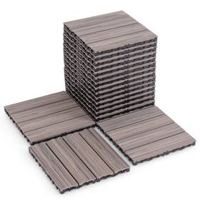 Costway Hcst02796 18pcs Interlocking Deck Tiles Anti-slip Floor For Poolside All Weather