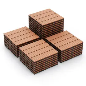 Hcst02873 Costway 36pcs 12 Inch X Interlocking Deck Tiles Waterproof All Weather Flooring Covering