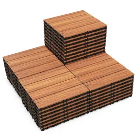 Hcst03042 Costway 36 Pcs Interlocking Deck Tiles Anti-slip Floor For Poolside All Weather