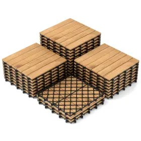 Hcst06834 Costway 30 Pcs Acacia Wood Flooring Tiles 12 Inch X Snap-in-place Patio For Porch Hcst06834 Costway 30 Pcs Acacia Wood Flooring Tiles 12 Inch X Snap-in-place Patio For Porch