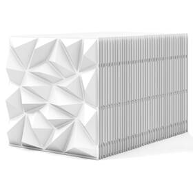 Costway Us-2hcst10139 40 Pack 3d Wall Panels Pvc Diamond Textured Tiles For Diy Painting Cutting