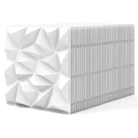Us-2hcst10139 Costway 40 Pack 3d Wall Panels Pvc Diamond Textured Tiles For Diy Painting Cutting