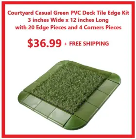 5129 Courtyard Casual Pvc Deck Tile Edge Kit 3 Inch W X 12 L Green With 20 And 4 Corners 5129 Courtyard Casual Pvc Deck Tile Edge Kit 3 Inch W X 12 L Green With 20 And 4 Corners