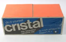 Se-13 Cristal 1970s H&r Johnson English Ceramic Tile Tangerine Box Of 36 Nos