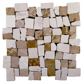 Xq3rtwh Cruz Bay Studio Xq3r Block Mosaic - 11 Inch X Pebble And Rock Tan / Off-white