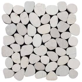 Cruz Bay Studio Xs3pwh Xs3p Sliced Pebble - 11 Inch X And Rock White Natural