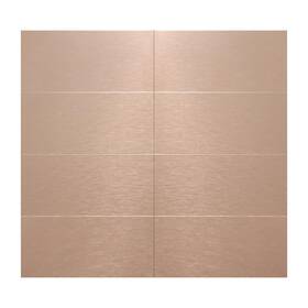 Crystiles 60603605n-80pc Aluminum Peel And Stick Backsplash Panels - 3 Inch X6 Brushed Copper Kitchen Wall
