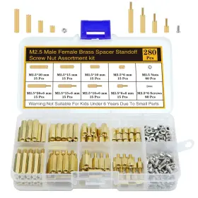 Csdtylh 797241975166 280pcs M2.5 Motherboard Standoffs&screws&nuts Gold And Silver