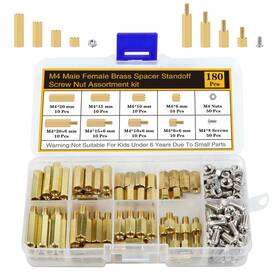 Csdtylh 797241975173 180pcs M4 Motherboard Standoffs&screws&nuts Kit Gold And Silver