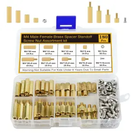 Csdtylh 797241975173 180pcs M4 Motherboard Standoffs&screws&nuts Kit Gold And Silver