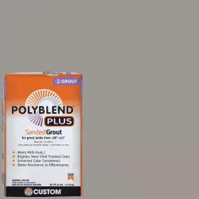 Custom Building Products 313033273212 Polyblend Plus #165 Delorean Gray 25 Lb. Sanded Grout