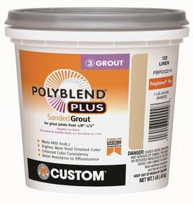 Custom Building Products Pbpg1221-4 Polyblend Plus Sanded Grout Linen Color 1 Lb. -
