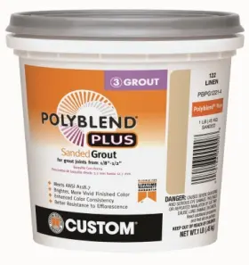 Pbpg1221-4 Custom Building Products Polyblend Plus Sanded Grout Linen Color 1 Lb. -