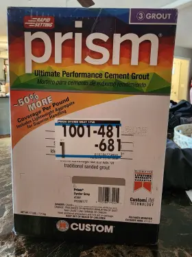 Pg38617 Custom Building Products Prism Grout Oyster Gray 17 Lb Rapid Setting Stain Resi