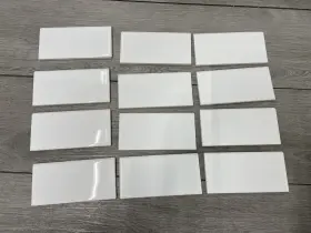 0190s4369mod1p2 Daltile Lot Of 12 6 Inch X 3 Glossy Ceramic Bullnose -arctic White