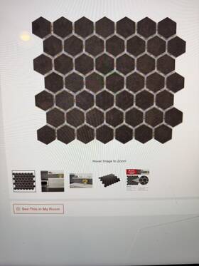 Daltile 081516723423 Luxecraft Obsidian Black 10 Inch X 12 Glazed Ceramic Hexagon Mosaic T