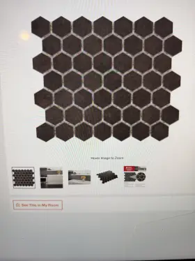 Daltile 081516723423 Luxecraft Obsidian Black 10 Inch X 12 Glazed Ceramic Hexagon Mosaic T