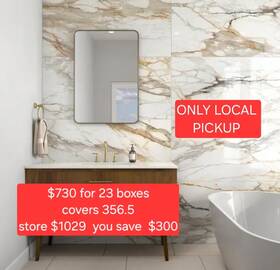 Daltile 193453588475 Wenrose Calacatta Topaz 24 Inch X 48 Polished Porcelain Marble Loo