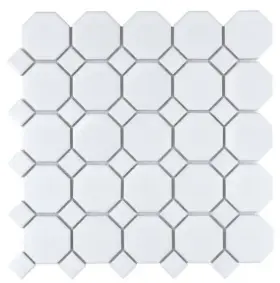 20ct01cc1p2 Daltile 1 Sheet 12 X In Matte Octagon White Dot Porcelain Mosaic Tiles