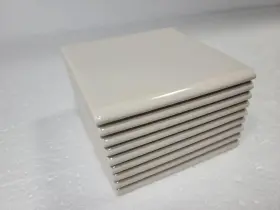 Daltile 445037033097 Beige Bone Almond Ceramic 4.25 In Bullnose Tile 4x4 Square Subway Trim Curved Ed