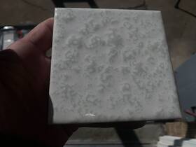 Daltile D-443 Dal Tile Mayan Pale Green Avocado On White Bumpy Splatter 4-1/4 X