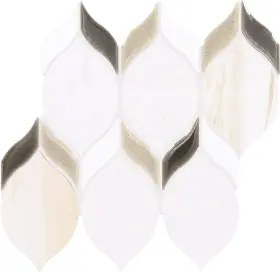 Da49dblleafms1p Daltile Fonte Natural Stone Double Leaf Mosaic In Pier White Blend For Walls