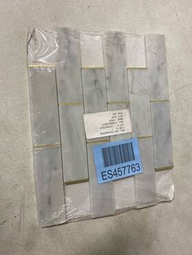 Daltile Lv26meldms1p Lavaliere Matte Marble Mosaic Tile 14 Inch X11 White/brass