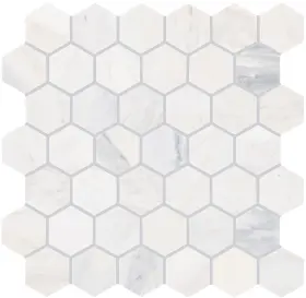 M0122hexms1u Daltile Fonte 2 Inch Natural Stone Hexagon Mosaic In Honed Pier White For Backspl