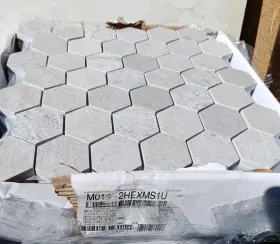 Mo19 Daltile Natural Stone 2 Inch Hex Grey Mosaic Matte Wall/floor Tile 12 X12 Case Of 10