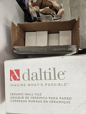 Daltile Re15ba780cc1p 6 And 1/2 Cases Of White Ceramic Tile Matching Grout For Sale