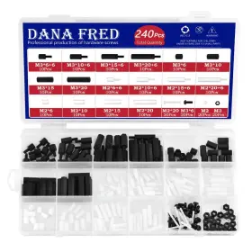 Xhhd17041 Dana Fred M2 M3 Male-female Nylon Hex Standoff M2m3-malefemale-blackwhite-300pcs Black
