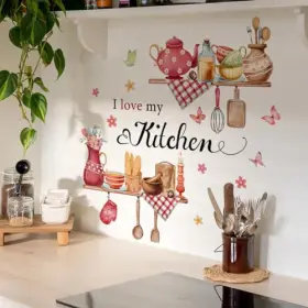 Decal283 Decalplanet I Love My Kitchen Wall Sticker Food Lettering Quotes Saying Decals