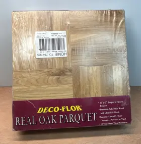 Deco-flor 094611003000 New Real Oak Parquet Flooring 12x12 10 Sq Ft Natural Vintage