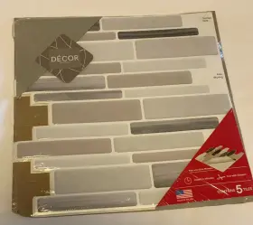 Decops33lmoon Decor Peel And Stick Mosaics Moon Linear Faux Tiles 5 Pack