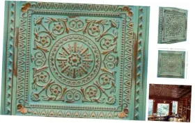 223np-24x24-25 Decorative Ceiling Tiles Inc. 223 La Scala Pvc 2ft X Glue-up Or Lay-in Pack Of 25 Natural Patina