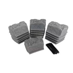 Dekorra 445003149111 10 Inch L X 4 W H Small Plastic Block Edging 16-piece Kit In Gray