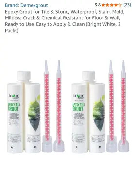 Etg2-1 Demexgrout Epoxy Grout For Tile And Stone Waterproof Stain Mold Mildew -bright White 2pk