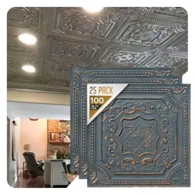 Dct04gg-24x24-25 Deorative Ceiling Tiles Inc Dct04 Elizabethan Shield Pvc 2ft X Lay-in Or Glue-up Tile Covers /