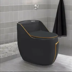 Devera 845834864271 Black Double Gear Flushing Ceramic One Piece Toilet With Devera 845834864271 Black Double Gear Flushing Ceramic One Piece Toilet With