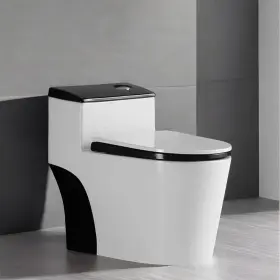 Devera 845834864547 White Mordern Ceramic One Piece Toilet Seat Included