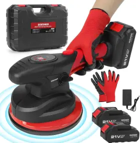 De-t365b2-fr Dewinner Tile Suction Cup Vibrating Tool Lcd Display And 2xbattery 21v 1500mah With 180mm