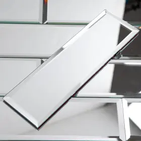 17eb012p10 Diflart Peel And Stick Mirror Backsplash Tiles Silver 3x10 Inch 24pcs Subway
